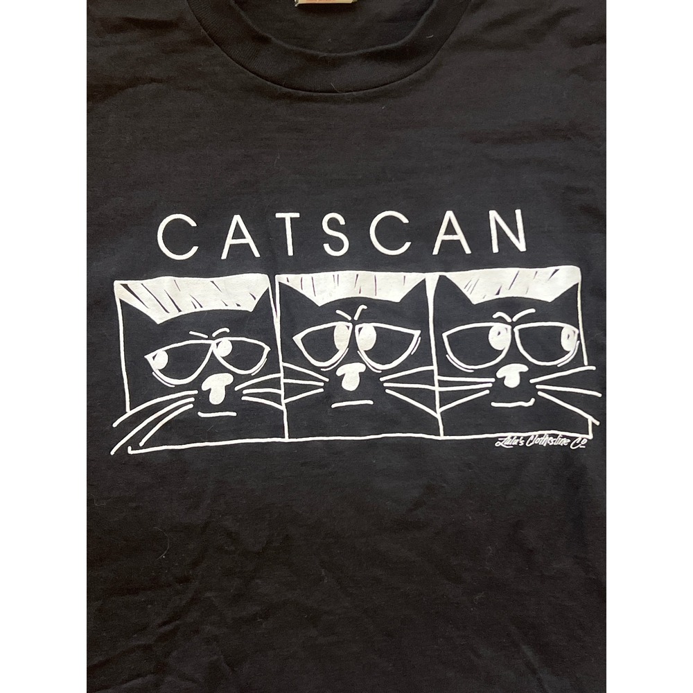 NWOT Vintage Tee "Cat Scan" by Lulu Cotheslime Co 100% Cotton Sz XL. - Picture 2 of 6